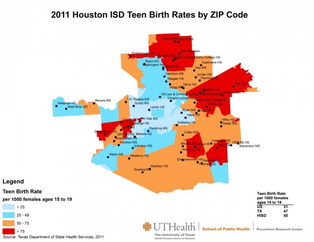 HISD teen birth rate 2011